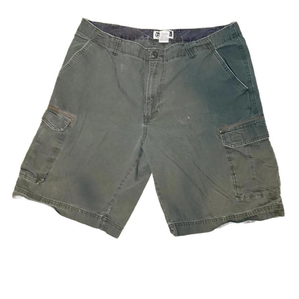 Mens Vintage Dark Green Faded Cargo Shorts Route 66 original clothing - Picture 1 of 4